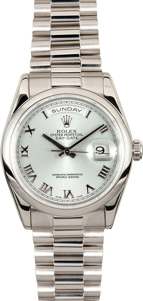 rolex day date 36mm platinum 118206sip|rolex day date model 36.